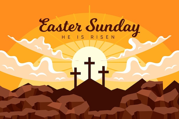 Free Vector flat easter sunday illustration