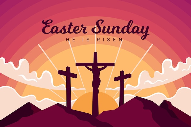 Free Vector flat easter sunday illustration