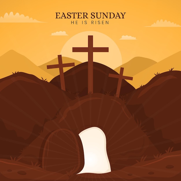 Free Vector flat easter sunday illustration