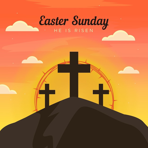 Free Vector flat easter sunday illustration