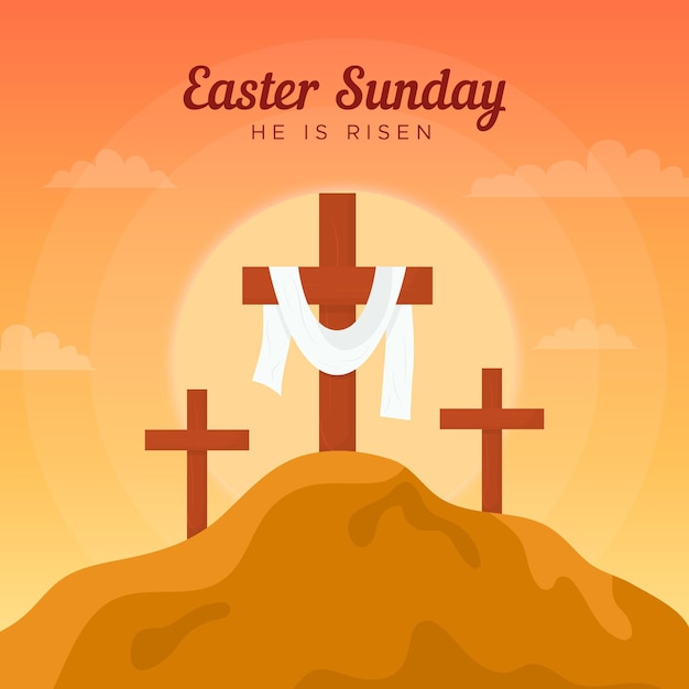 Free Vector flat easter sunday illustration