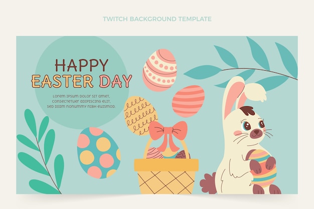 Flat easter twitch background