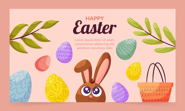 Free Vector flat easter twitch background