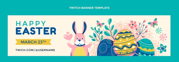 Flat easter twitch banner