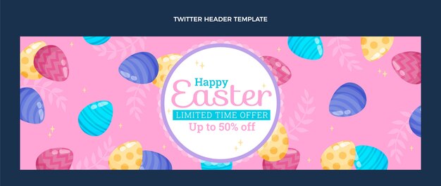 Flat easter twitter header