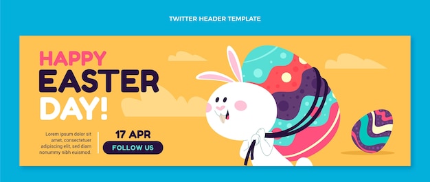 Flat easter twitter header