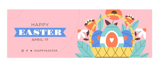 Flat easter twitter header