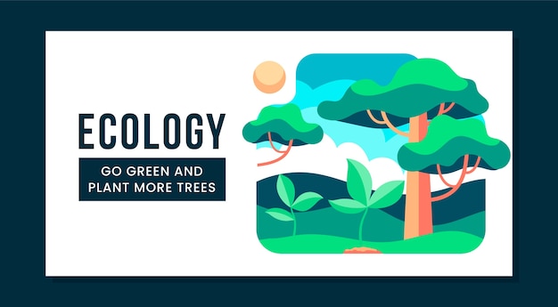 Free Vector flat ecology and environmental conservation social media post template