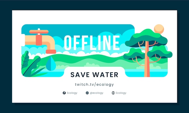 Free Vector flat ecology and environmental conservation twitch background