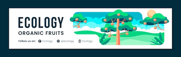 Flat ecology and environmental conservation twitch banner template