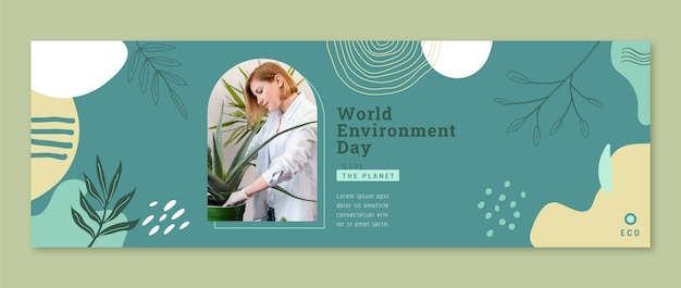 Free Vector flat ecology and environmental conservation twitter header template