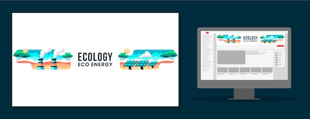 Flat ecology and environmental conservation youtube channel art