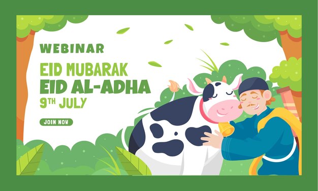 Flat eid al-adha webinar template