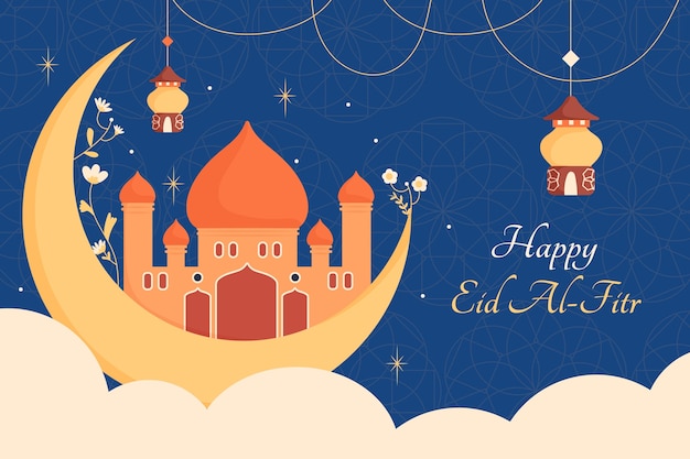 Flat eid al-fitr background