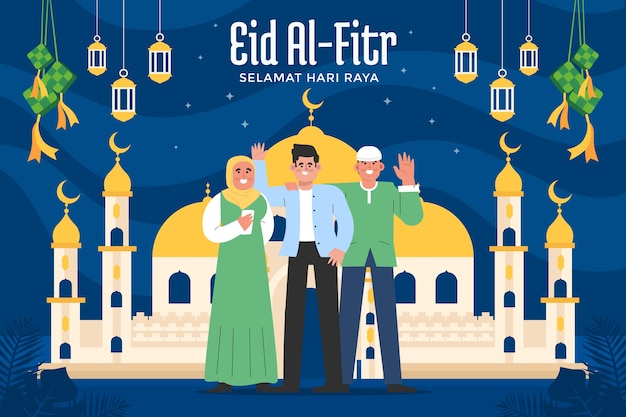 Flat eid al-fitr background