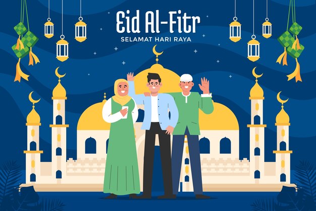 Flat eid al-fitr background