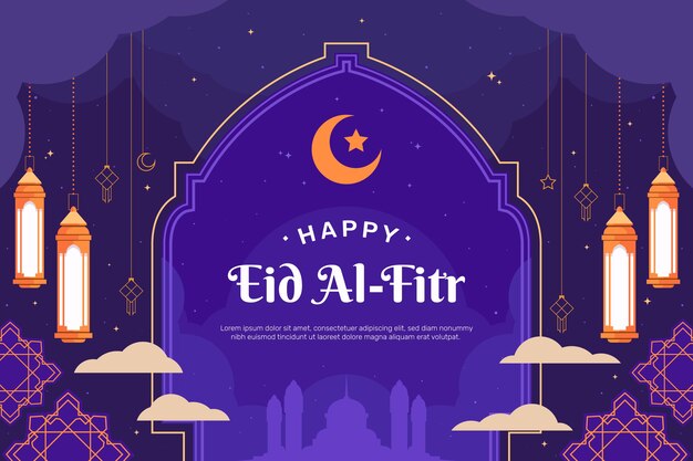 Flat eid al-fitr background