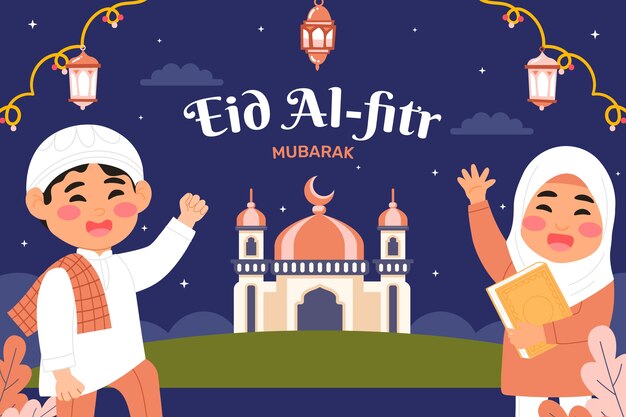 Flat eid al-fitr background