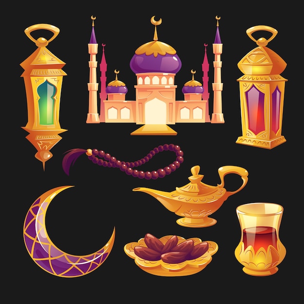 Free Vector flat eid al-fitr - eid mubarak illustration