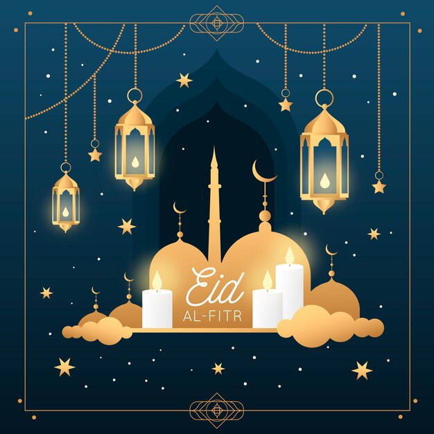 Flat eid al-fitr illustration