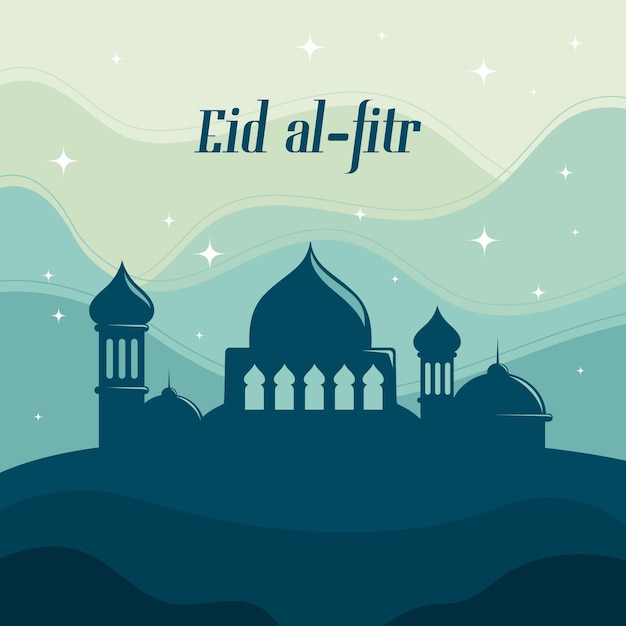 Flat eid al-fitr illustration