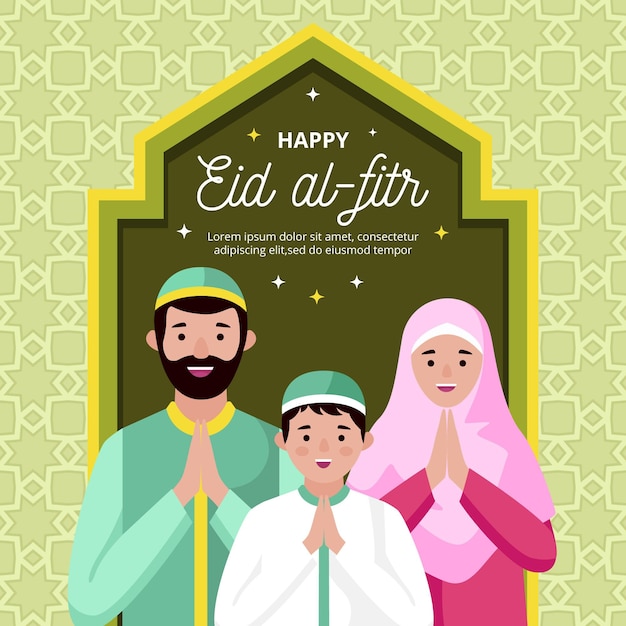 Flat eid al-fitr illustration