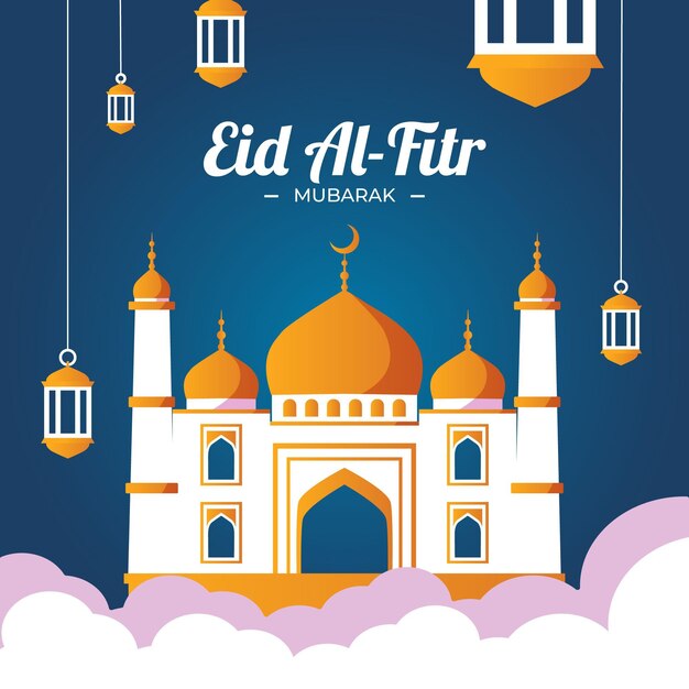 Flat eid al-fitr illustration