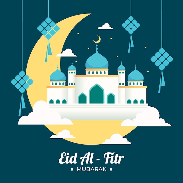 Flat eid al-fitr illustration