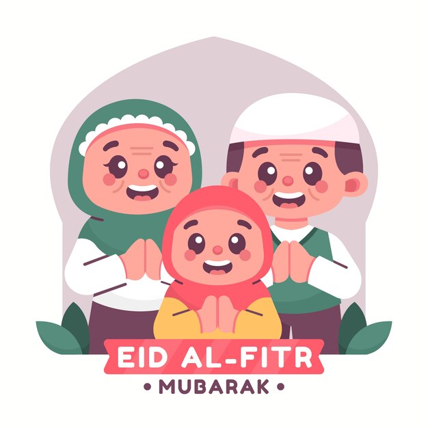 Flat eid al-fitr illustration