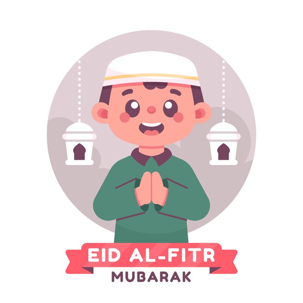 Flat eid al-fitr illustration