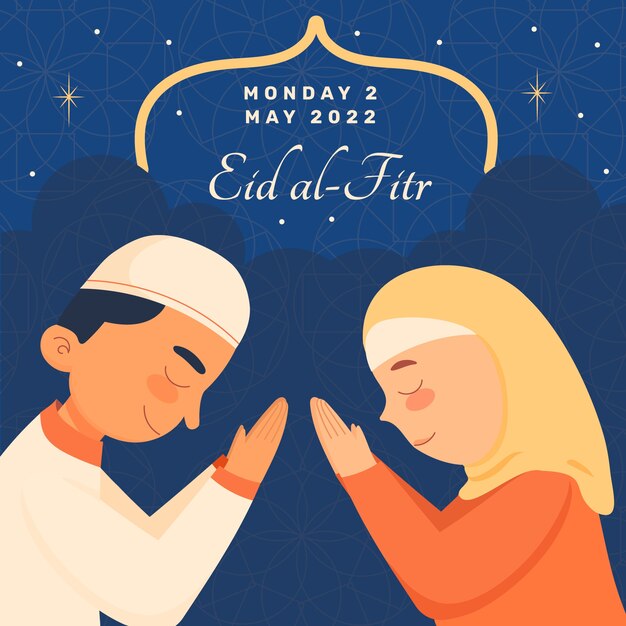 Flat eid al-fitr illustration