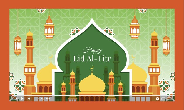 Flat eid al-fitr youtube thumbnail