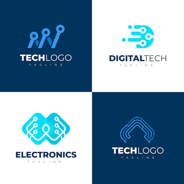 Flat electronics logos pack