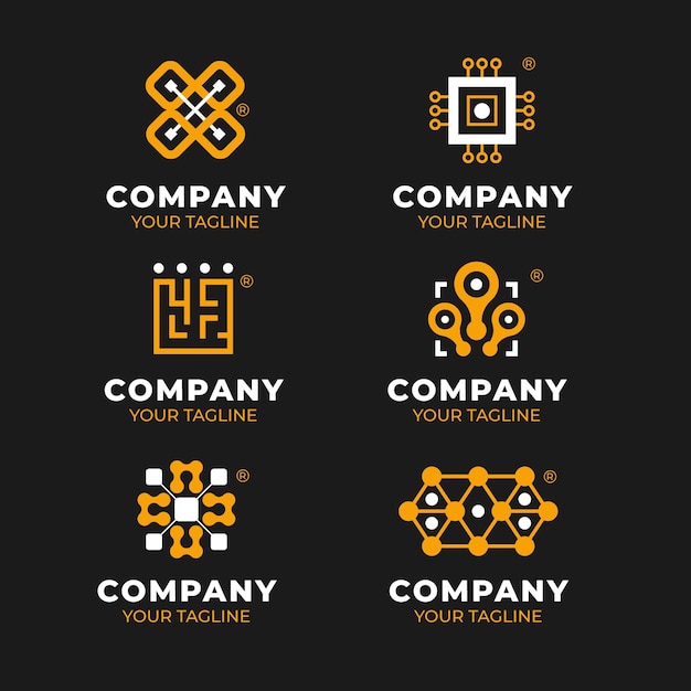 Free Vector flat electronics logos set