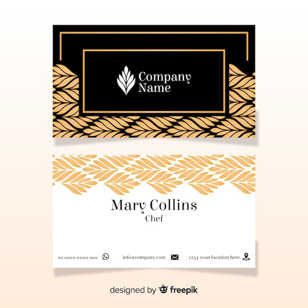 Flat elegant business card template