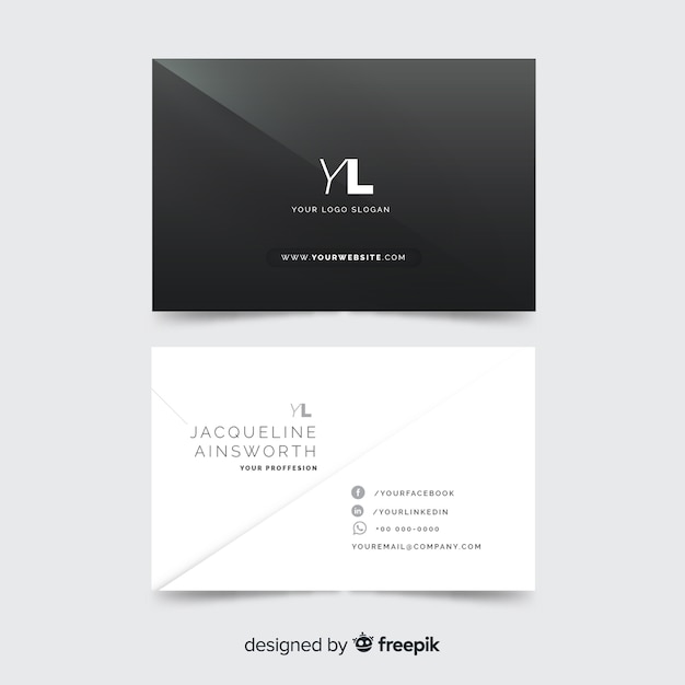 Flat elegant business card template