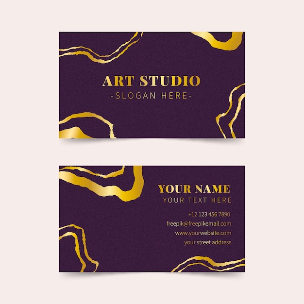 Flat elegant double-sided horizontal business card template