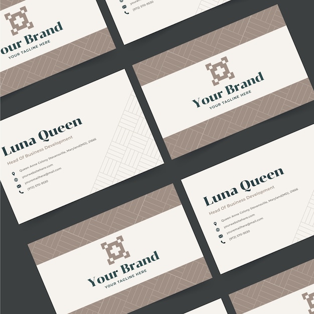 Free Vector flat elegant double-sided horizontal business card template