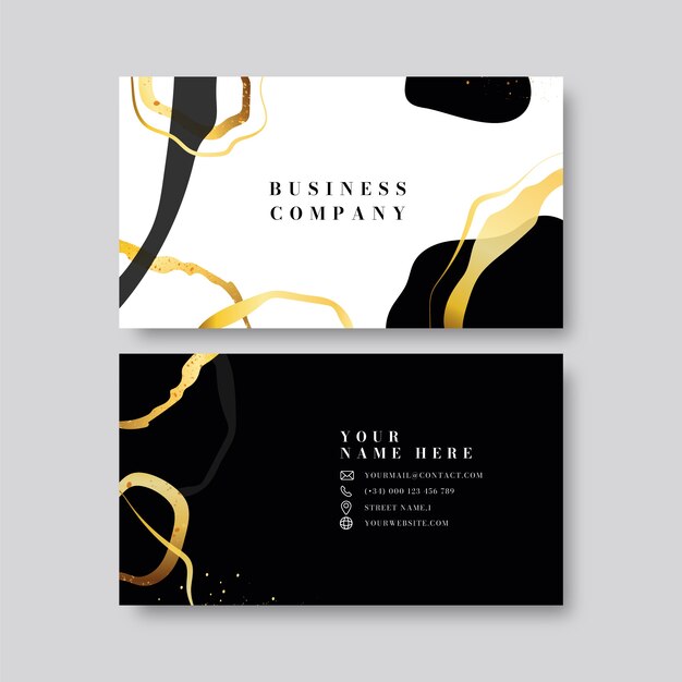 Flat elegant horizontal business card template