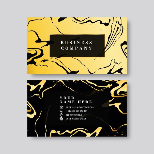 Flat elegant horizontal business card template