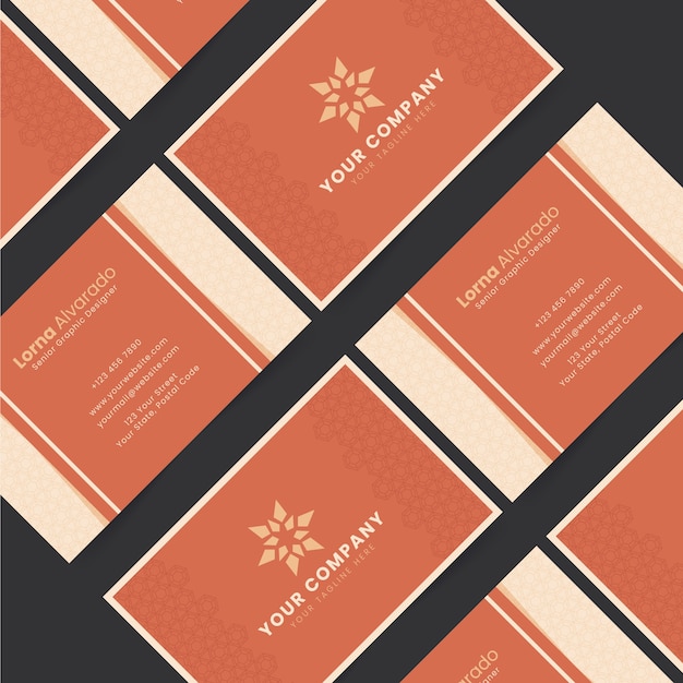 Free vector flat elegant horizontal business card template