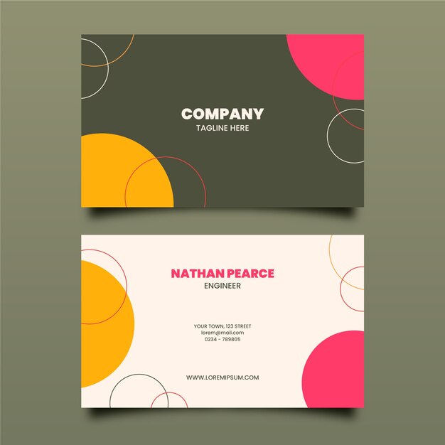 Flat elegant horizontal business card template