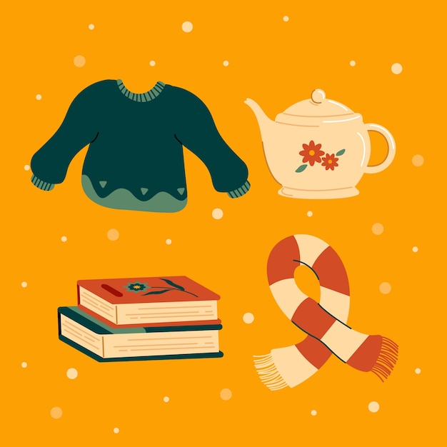 Free Vector flat elements collection for autumn