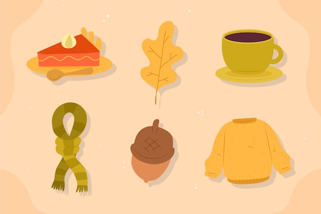 Free Vector flat elements collection for fall season celebration