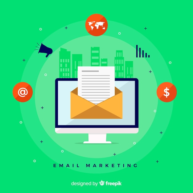 Free Vector flat email marketing