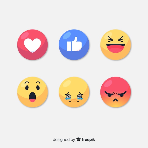 Free Vector flat emoticon reaction collectio