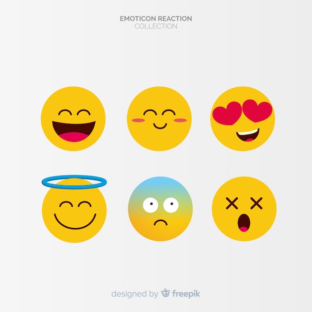 Flat emoticon reaction collectio