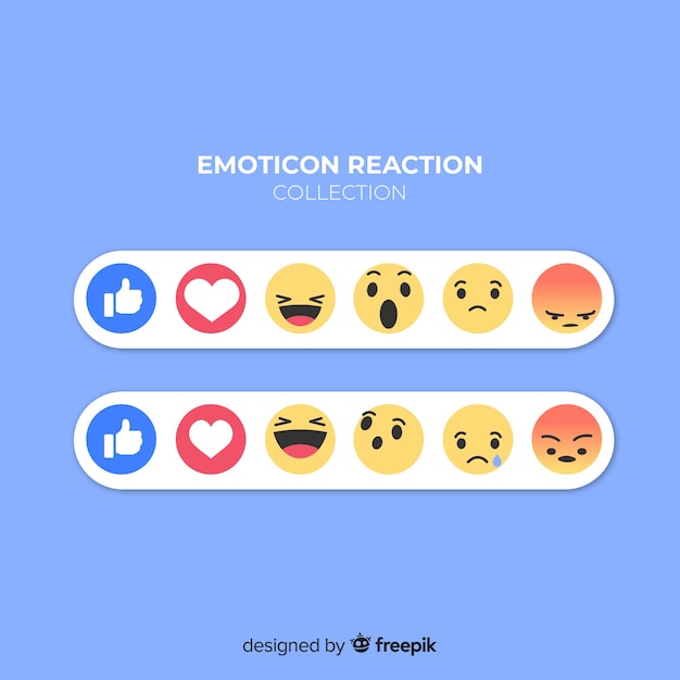 Flat emoticon reaction collectio