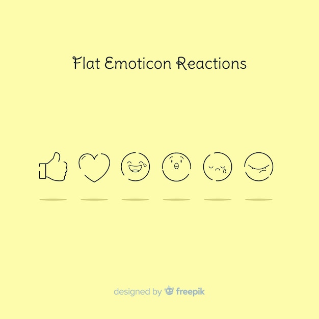 Free Vector flat emoticon reaction collectio