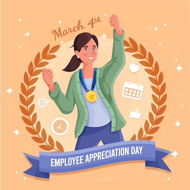 Free Vector flat employee appreciation day illustration